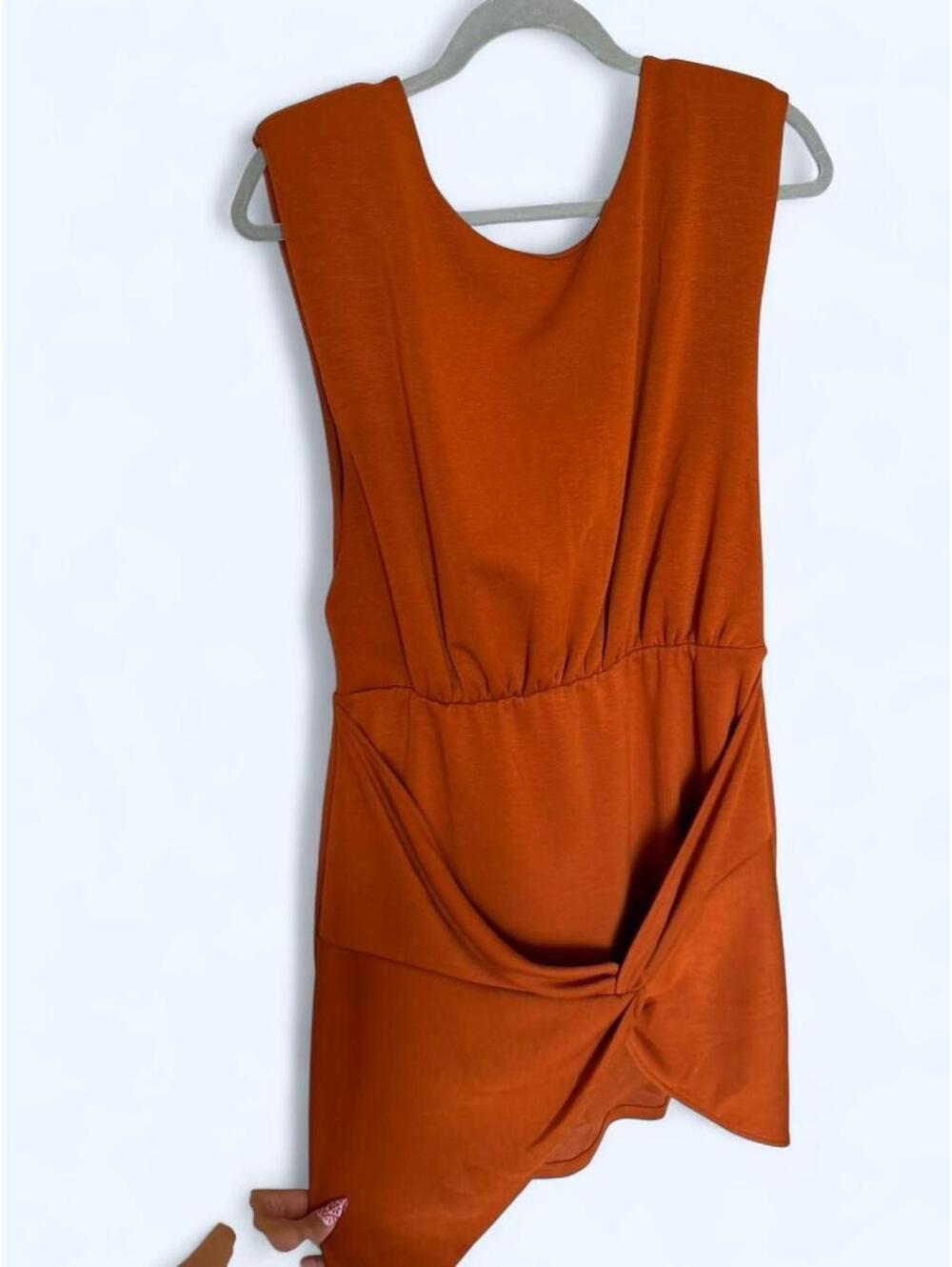 Free people orange mini dress with tie detail #party #summerdress